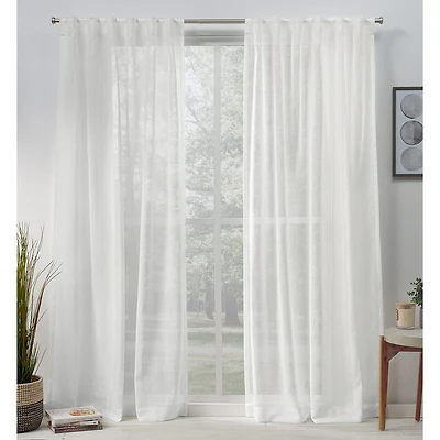 Exclusive Home Curtains Belgian Tab Top Sheer Set of 2 Curtain Panel