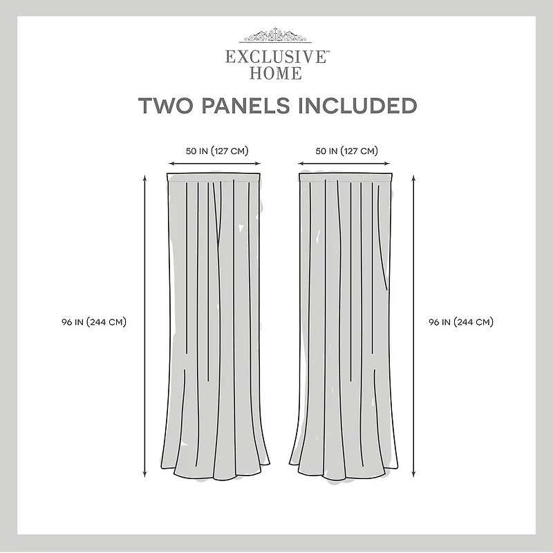 Exclusive Home Curtains Belgian Rod Pocket Sheer Set of 2 Curtain Panel