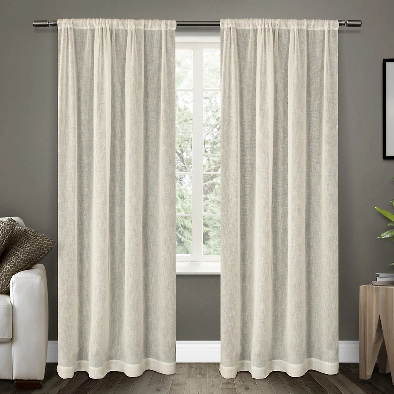 Exclusive Home Curtains Belgian Rod Pocket Sheer Set of 2 Curtain Panel