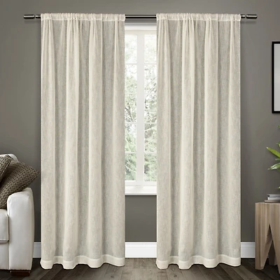 Exclusive Home Curtains Belgian Rod Pocket Sheer Set of 2 Curtain Panel