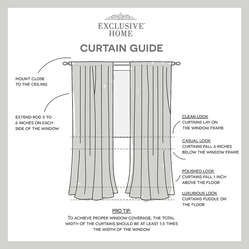 Exclusive Home Curtains Belgian Rod Pocket Sheer Set of 2 Curtain Panel