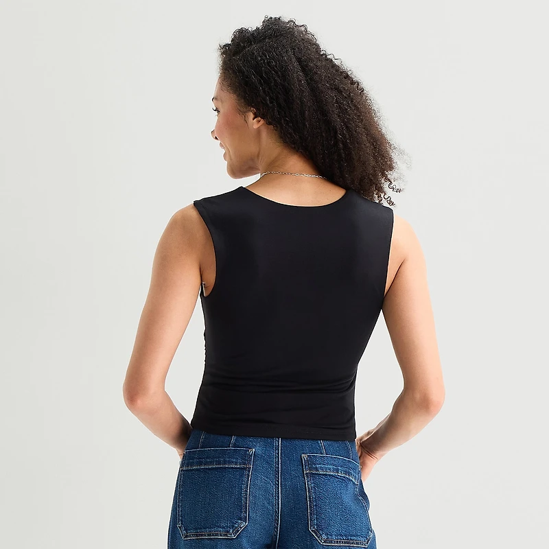 a.n.a Womens Tall Square Neck Sleeveless Blouse