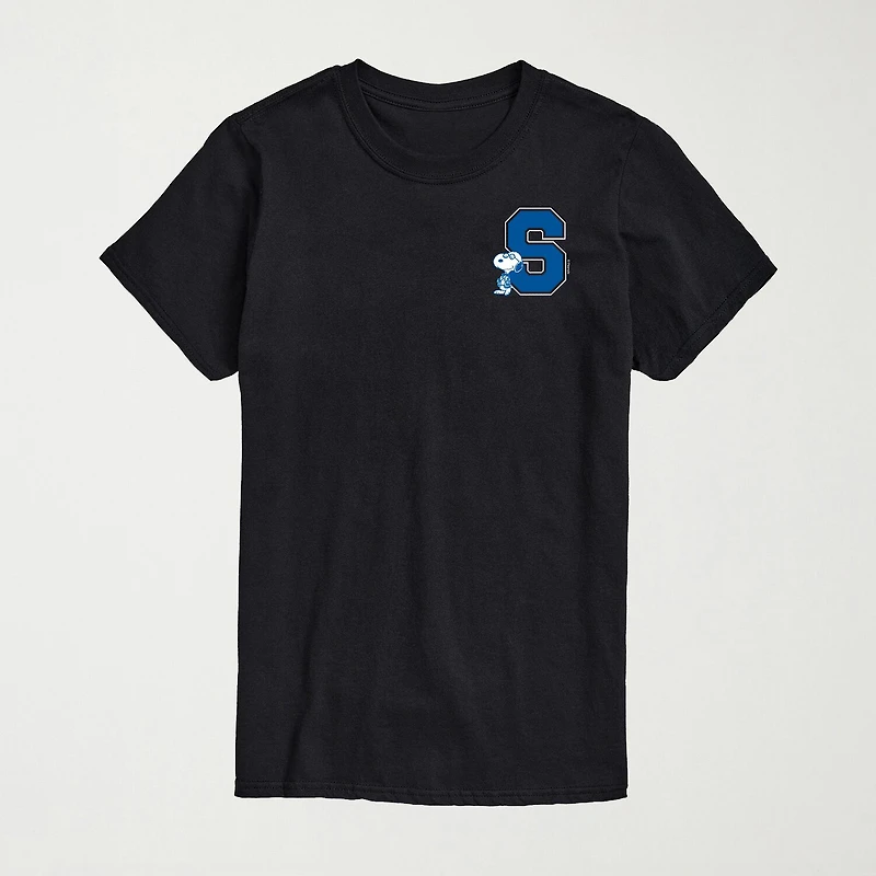 Collegiate School Mens Crew Neck Short Sleeve Regular Fit Peanuts Snoopy Big and Tall Graphic T-Shirt