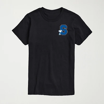 Collegiate School Mens Crew Neck Short Sleeve Regular Fit Peanuts Snoopy Big and Tall Graphic T-Shirt