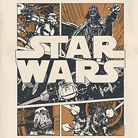 Darth Vader Comic Mens Crew Neck Short Sleeve Regular Fit Star Wars Big and Tall Graphic T-Shirt