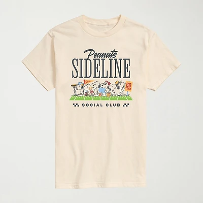 Sideline Social Club Sports Mens Crew Neck Short Sleeve Regular Fit Peanuts Big and Tall Graphic T-Shirt