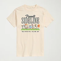 Sideline Social Club Sports Mens Crew Neck Short Sleeve Regular Fit Peanuts Big and Tall Graphic T-Shirt