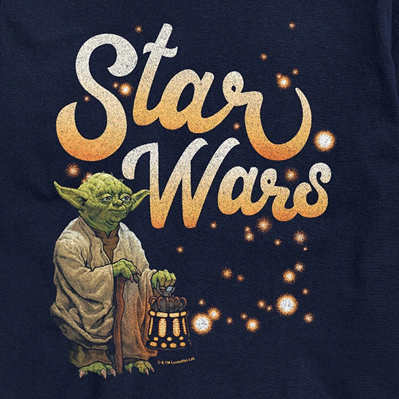 Yoda Retro Fireflys Mens Crew Neck Short Sleeve Regular Fit Star Wars Big and Tall Graphic T-Shirt