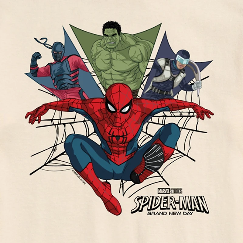 Brand New Day Heroes Mens Crew Neck Short Sleeve Regular Fit Spiderman Big and Tall Graphic T-Shirt