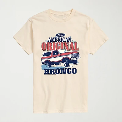Ford American Original Bronco Mens Crew Neck Short Sleeve Regular Fit Big and Tall Graphic T-Shirt