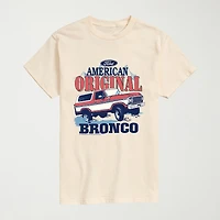Ford American Original Bronco Mens Crew Neck Short Sleeve Regular Fit Big and Tall Graphic T-Shirt