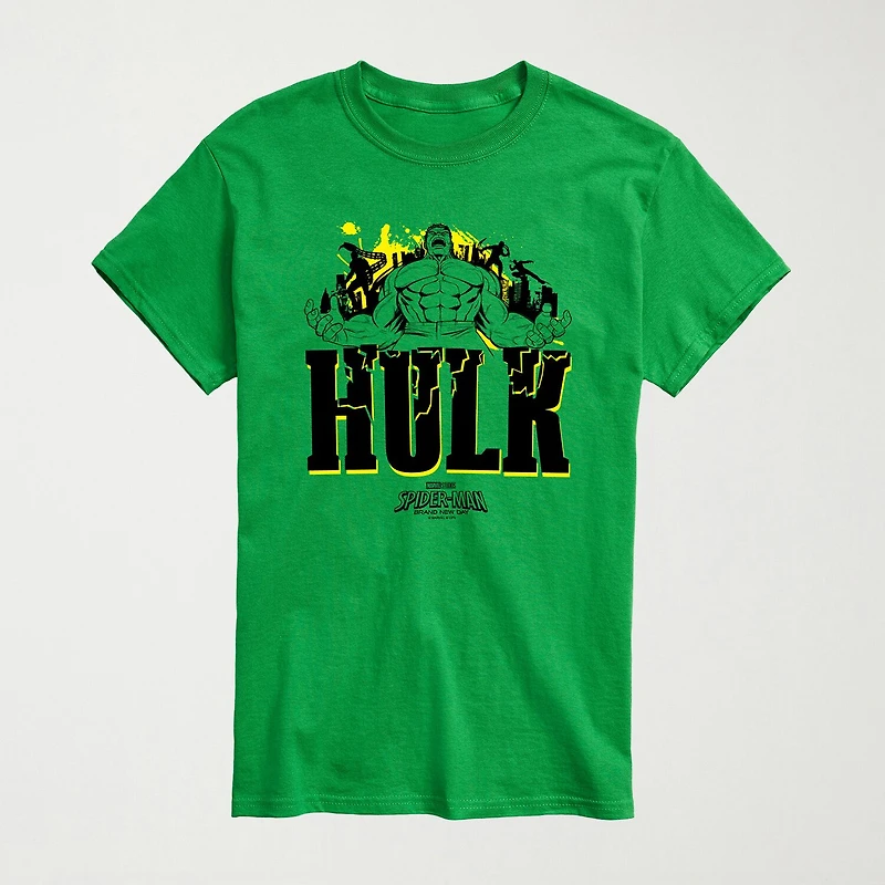 Brand New Day Hulk Mens Crew Neck Short Sleeve Regular Fit Spiderman Big and Tall Graphic T-Shirt