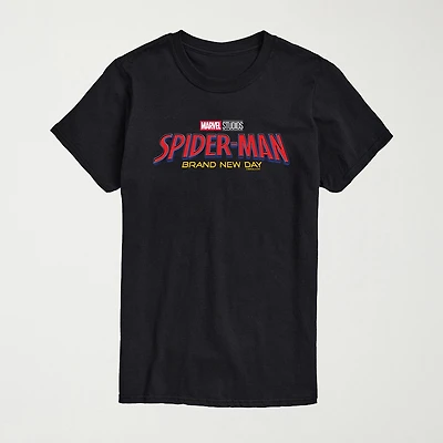 Brand New Day Logo Mens Crew Neck Short Sleeve Regular Fit Spiderman Big and Tall Graphic T-Shirt