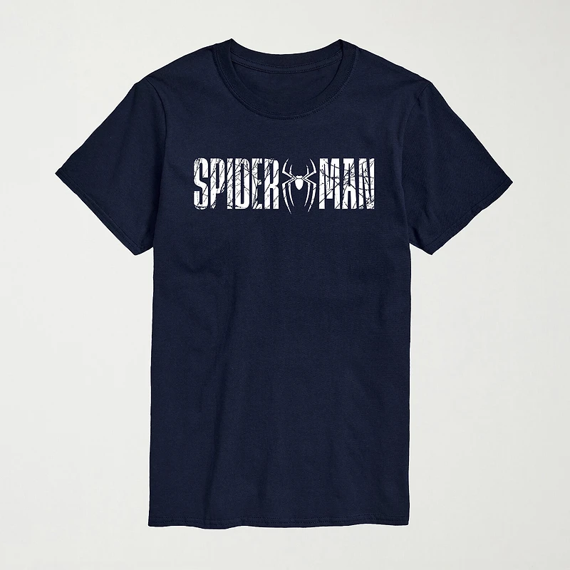 Brand New Day Web Logo Mens Crew Neck Short Sleeve Regular Fit Spiderman Big and Tall Graphic T-Shirt