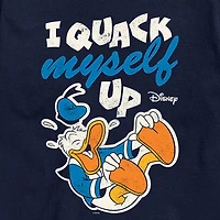 I Quack Myself Up Mens Crew Neck Short Sleeve Regular Fit Donald Duck Big and Tall Graphic T-Shirt