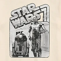 R2d2 and C-3po Mens Crew Neck Short Sleeve Regular Fit Star Wars Big Tall Graphic T-Shirt