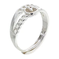 Sparkle Allure Initial Womens 3MM White Mother Of Pearl 14K Gold Over Brass Round Band