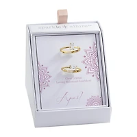 Sparkle Allure Birthstone Womens Red Cubic Zirconia 14K Gold Over Brass Ring Set
