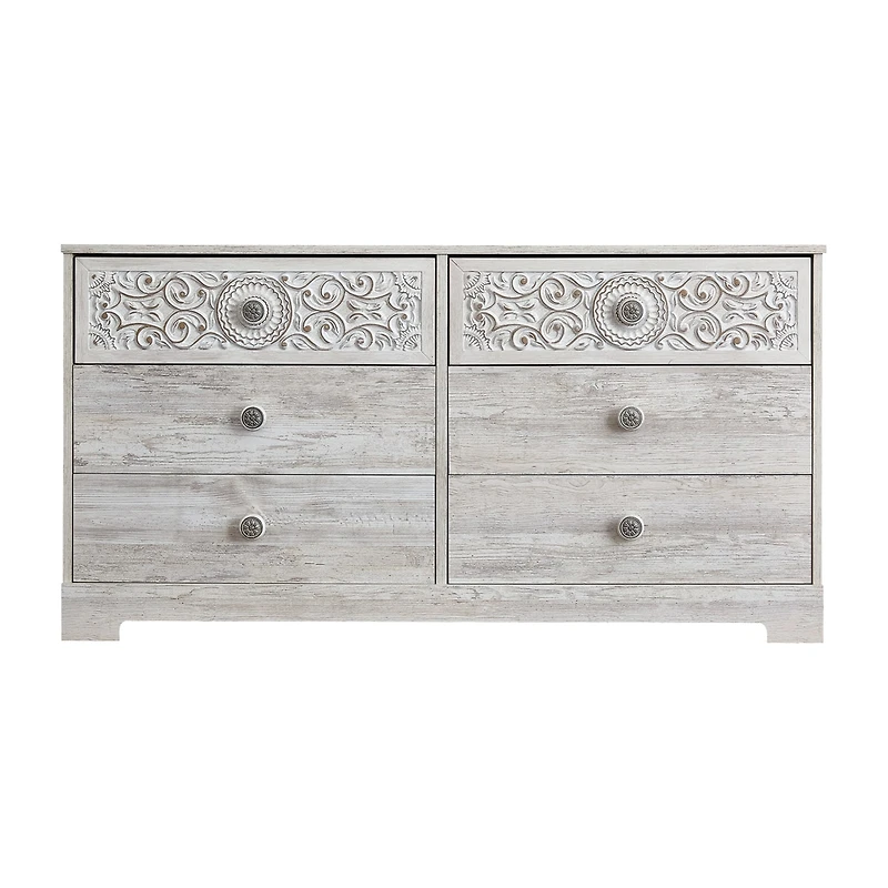 Signature Design by Ashley® Paxberry White Aged Pine 6-Drawer Dresser