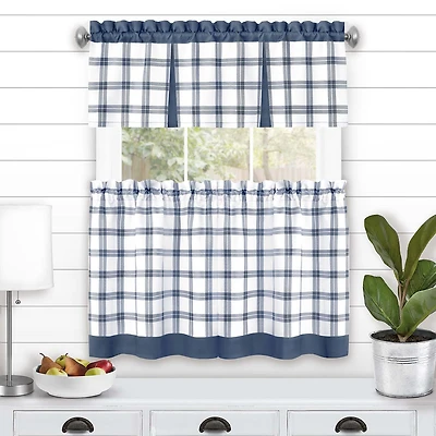 Achim Tate 3-pc. Rod Pocket Kitchen Curtains & Drapes Window Set