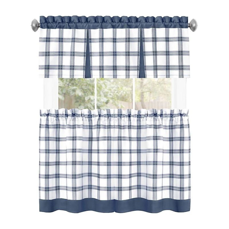 Achim Tate 3-pc. Rod Pocket Kitchen Curtains & Drapes Window Set