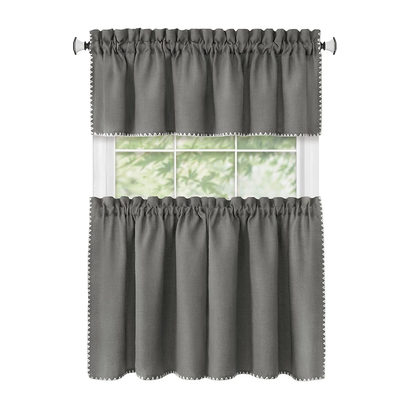Achim Kendal 3-pc. Rod Pocket Kitchen Curtains & Drapes Window Set