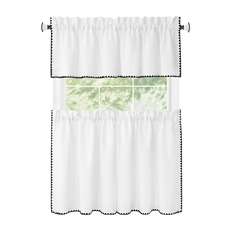 Achim Kendal 3-pc. Rod Pocket Kitchen Curtains & Drapes Window Set