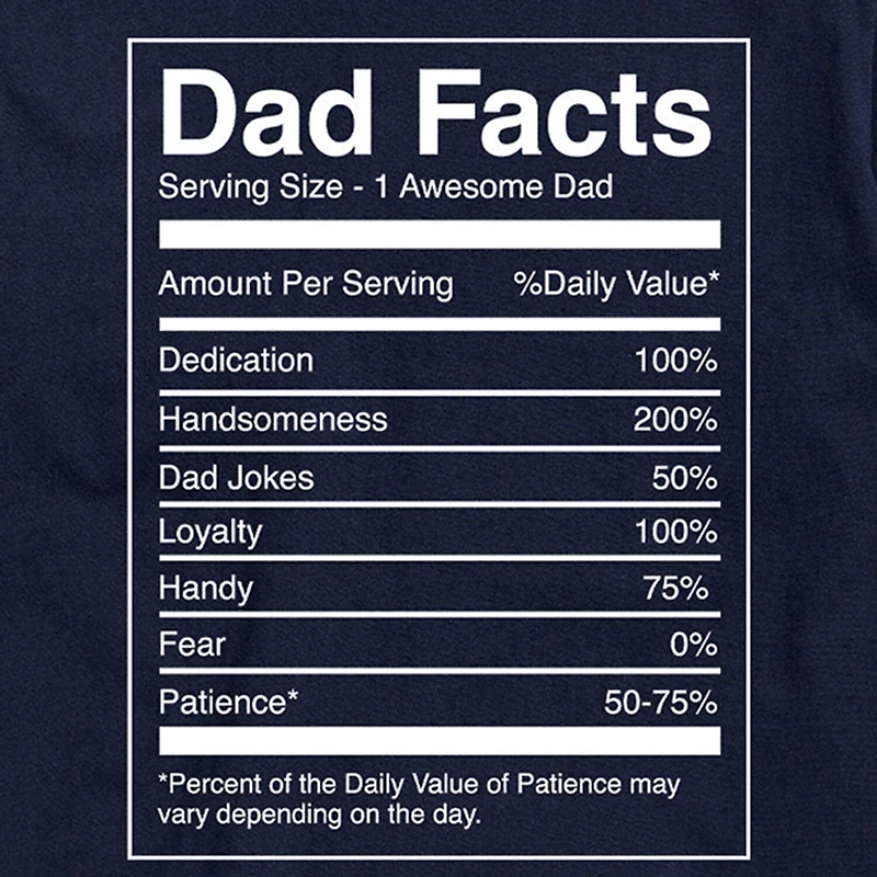 Mens Short Sleeve Dad Facts Graphic T-Shirt