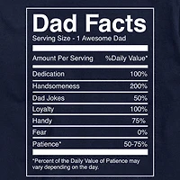 Mens Short Sleeve Dad Facts Graphic T-Shirt