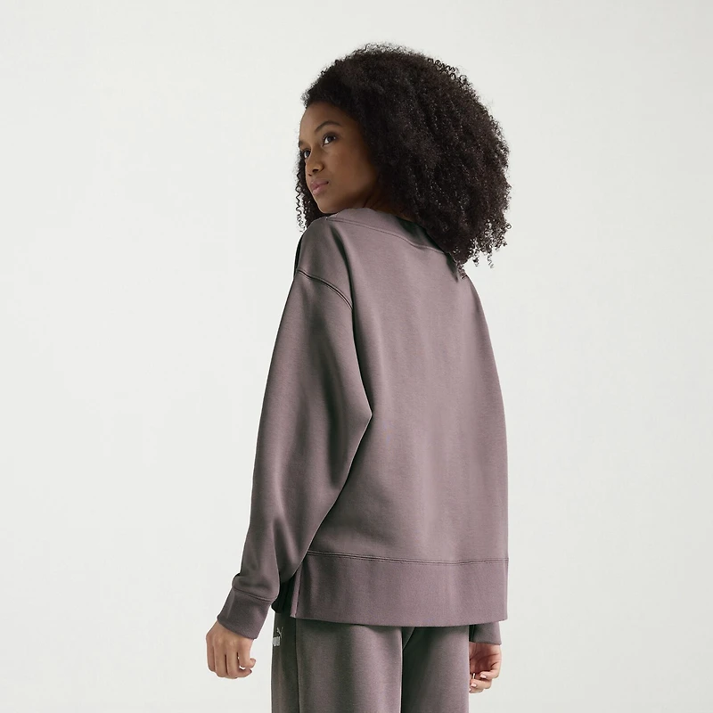 PUMA Womens V Neck Long Sleeve Sweatshirt