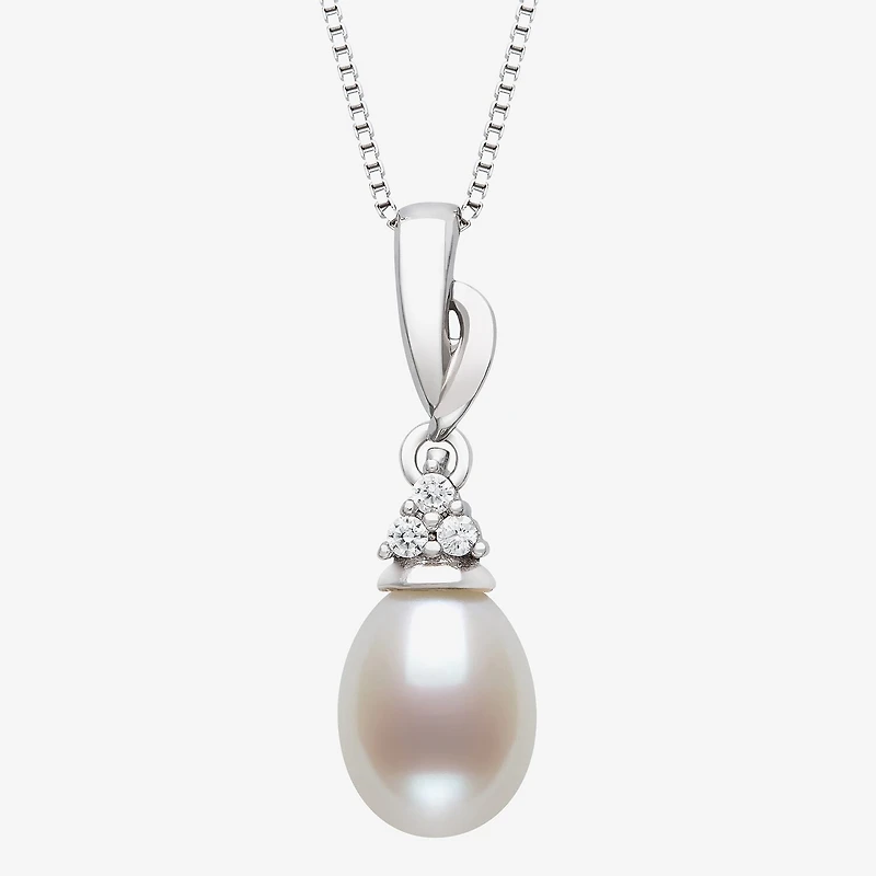 Womens White Cultured Freshwater Pearl 2-pc. Pendant Necklace Set