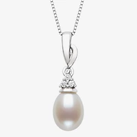 Womens White Cultured Freshwater Pearl 2-pc. Pendant Necklace Set