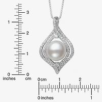 Womens White Cultured Freshwater Pearl Sterling Silver 18 Inch Pendant Necklace
