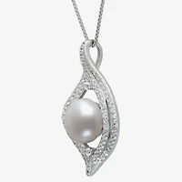 Womens White Cultured Freshwater Pearl Sterling Silver 18 Inch Pendant Necklace