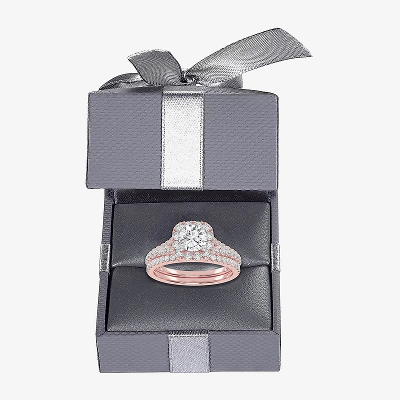 1 CT.T.W. (G / VS2-SI1) Lab-Grown Diamond Cushion Halo Wedding Engagement Ring 10K Gold