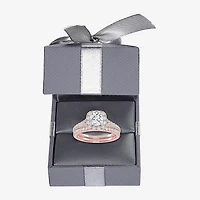 1 CT.T.W. (G / VS2-SI1) Lab-Grown Diamond Cushion Halo Wedding Engagement Ring 10K Gold