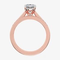 G / Vs2-Si1) Womens 1 1/ CT. T.W. Lab Grown White Diamond 10K Gold Round Side Stone Bridal Set