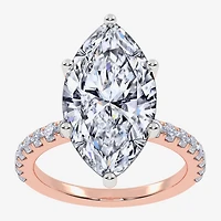 Womens 5 1/2 CT. T.W. Lab Grown White Diamond 14K Gold Marquise Side Stone Engagement Ring