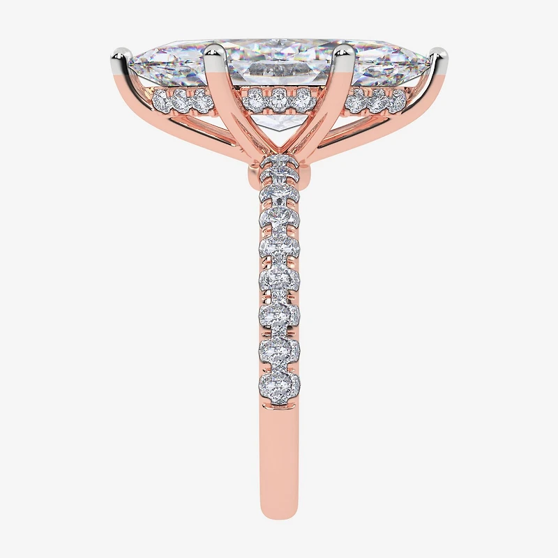 Womens 5 1/2 CT. T.W. Lab Grown White Diamond 14K Gold Marquise Side Stone Engagement Ring