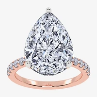 Womens 5 1/2 CT. T.W. Lab Grown White Diamond 14K Gold Pear Side Stone Engagement Ring
