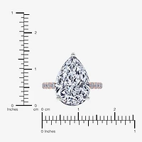 Womens 5 1/2 CT. T.W. Lab Grown White Diamond 14K Gold Pear Side Stone Engagement Ring