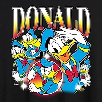 Disney Womens Juniors Crew Neck Short Sleeve Oversized Donald Duck Mickey and Friends Graphic T-Shirt