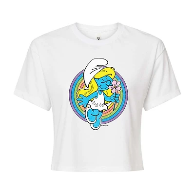 Womens Juniors Crew Neck Short Sleeve Regular Fit Smurfs Graphic T-Shirt