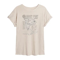 How To Train Your Dragon Sketch Tee Womens Juniors Crew Neck Short Sleeve Oversized Graphic T-Shirt
