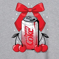Bow Cherry Coke Tee Womens Juniors Crew Neck Short Sleeve Oversized Graphic T-Shirt