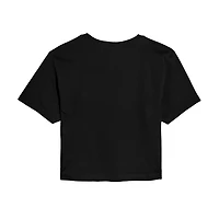 Coca-Cola Heart Cropped Tee Womens Juniors Crew Neck Short Sleeve Regular Fit Graphic T-Shirt