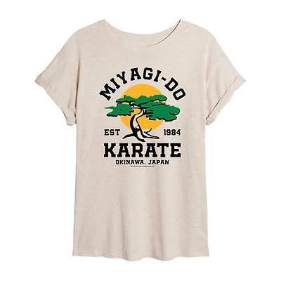 Karate Kid Miyagi Tee Womens Juniors Crew Neck Short Sleeve Oversized Graphic T-Shirt