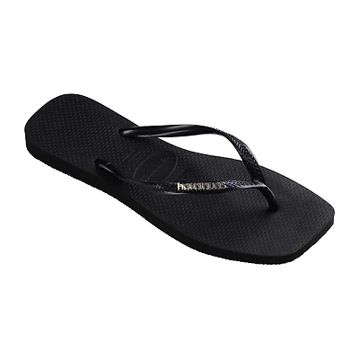 Havaianas® Womens Slim Square Logo Metallic Flip-Flops