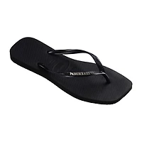 Havaianas® Womens Slim Square Logo Metallic Flip-Flops