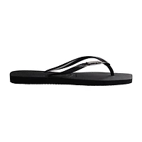 Havaianas® Womens Slim Square Logo Metallic Flip-Flops